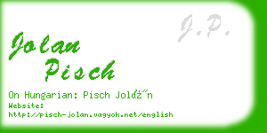 jolan pisch business card